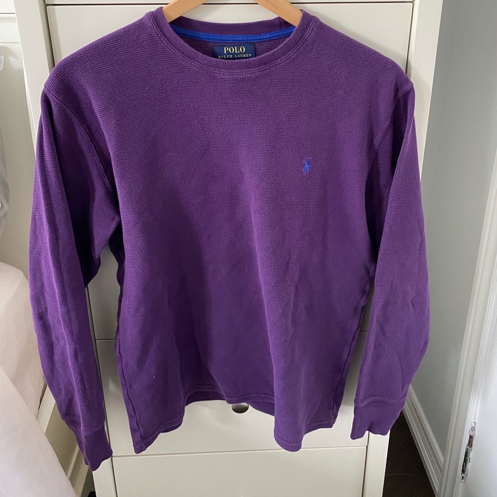 Polo Purple Waffle Long Sleeve